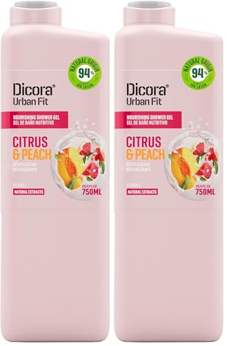 Dicora Gel de Baño Vitamina C Citrus & Peach - 750 ml (Paquete de 2)