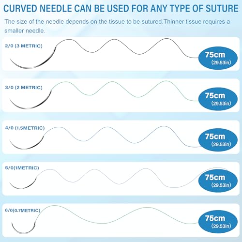 Image of Suture Practice Thread and Needles for Medical Students Training Only (20Mixed)