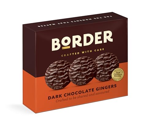 Border Galletas de lujo, jengibre de chocolate negro, hechas con jengibre de origen experto y chocolate rico, caja para compartir, 255 g