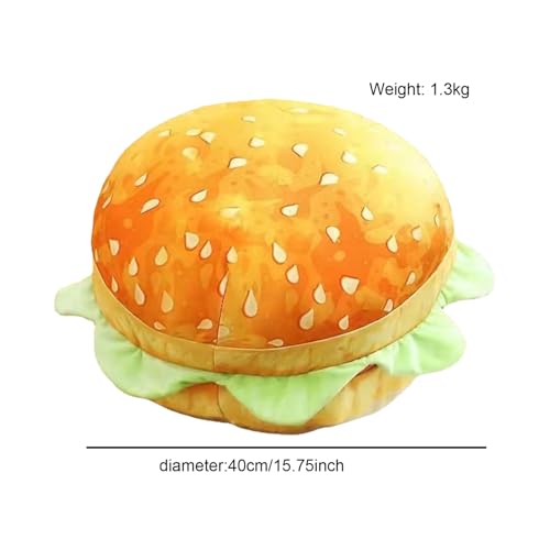 Coussin hamburger farci 40 cm oreiller cheeseburger 3D