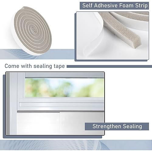 Flamorrow Dual Hose Portable Air Conditioner Window Kit, Adjustable Window Seal Plates for 5" Diameter Exhaust Hose, Sliding AC Window Vent Kit with Foam Seal Strip, White by Flamorrow - Used condition - Image 6
