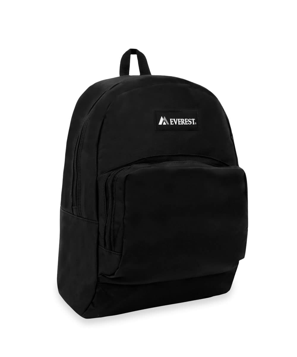 Everest Luggage Classic Backpack with Front Organizer, Black, Medium