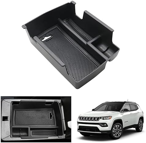 MARCHFA Armlehnen Ablagefach Für Jeep Compass 2021-2024 - Mittelkonsole Organizer Schwarz