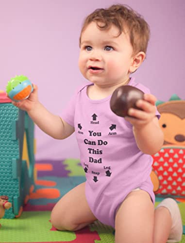 Tstars Funny Baby Clothes New Dad Gifts You Can Do This Infant Girl Boy Bodysuit NB (0-3M) Pink - Thumbnail 2