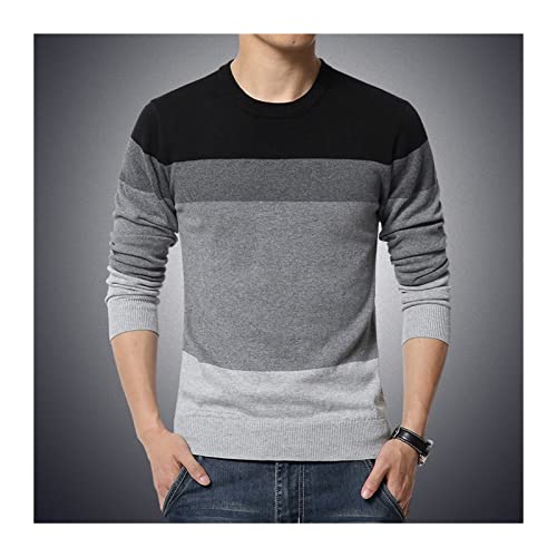 XMAIYIF (Wool) Sweater Winter Casual Men's Sweater O-Neck Striped Slim Fit Knittwear Mens Sweaters Pullovers (M-3XL) Sweater(A,2XL)