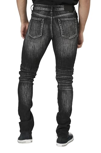 Forever 21 Men's Stretch-Denim Moto Skinny Jeans3