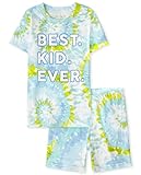 The Children's Place child Sleeve Top and Shorts Pajama Set Best Ever - Blue Kids - PJ set 16