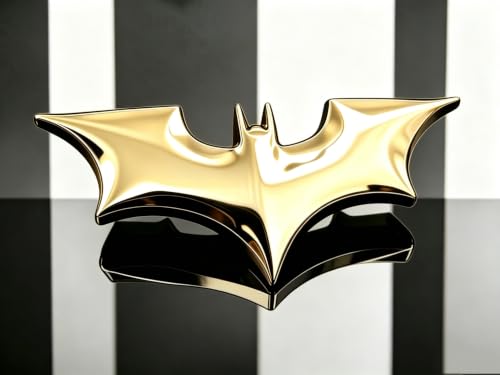 Image of 3D Spider Chrome Emblems Badges Sticker Car Vehicle, Truck, Motorcycle, RV, Scooter, SUV, Door, Window, Room, Wall and More Decoration (Yellow Batshape)