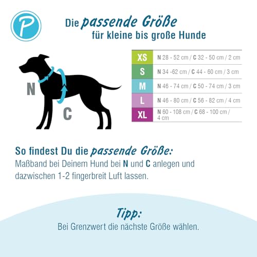 Petlando Hundegeschirr gepolstert, Mesh Y-Comfort, weich, stufenlos verstellbar, besonders leicht & atmungsaktiv, fellschonend, ergonomisch, Brustgeschirr für mittelgroße Hunde, Olive, M