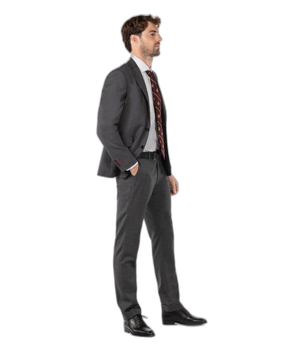 El Ganso Pantalón Traje Ojo de Perdiz Gris Coordinado