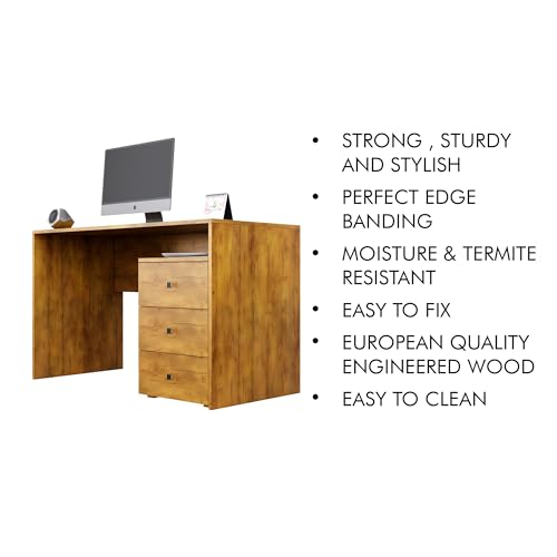 Image of Bniture Wooden Study Table for Home with Bottom Storage | Engineered Wood Study Table with Book Shelf | Multi Purpose Computer Desk for Writing | Laptop Table for Office & Home | Giant Wood