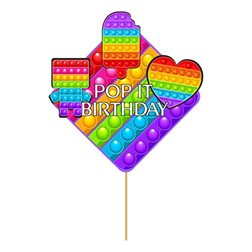Pretty Ur Party Pop IT Cake Topper, Cake Toppers for Kids, Girls, Toddlers, Boys, Cake Decoration Item, Cake Accessories (Pop IT)