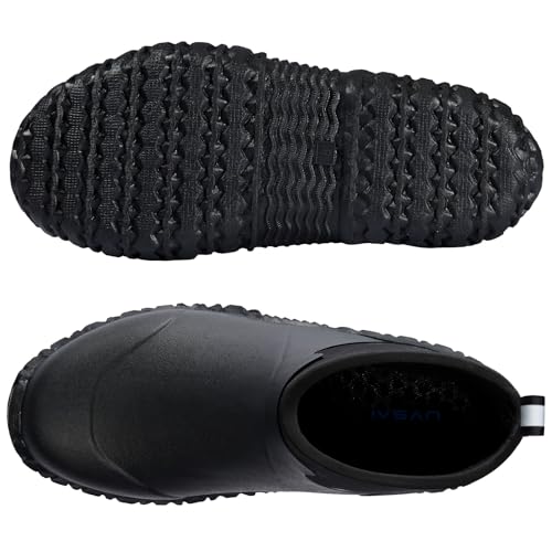 Image of Men's Waterproof 5.3-inch Ankle High Garden Shoes Rain Boots Slip-On Footwear for Gardening Farming Lawn Care Yard Work