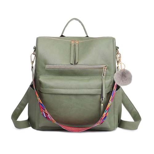 Puwuzixi Women Backpack Waterproof Anti-Theft Lightweight PU Fashion Travel Multipurpose Convertible Purse Shoulder Bag Handbag Backpack