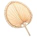 LOUYENOUS Straw Hand Fan 5pcs Old-fashioned Cattail Fan Palm Leaf Hand Made Khaki Natural Bamboo Fan Wicker Hand Fan(Khakix2pcs,41.5X29.5CMx4pcs)