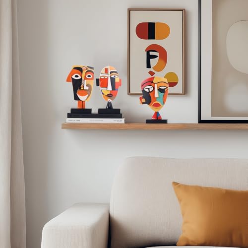 Set de 3 esculturas abstractas de resina para mesa de café miniatura 6