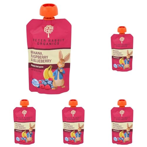 Peter Rabbit Organics Baby Raspberry Banana Blueberry, 4 oz (Pack...