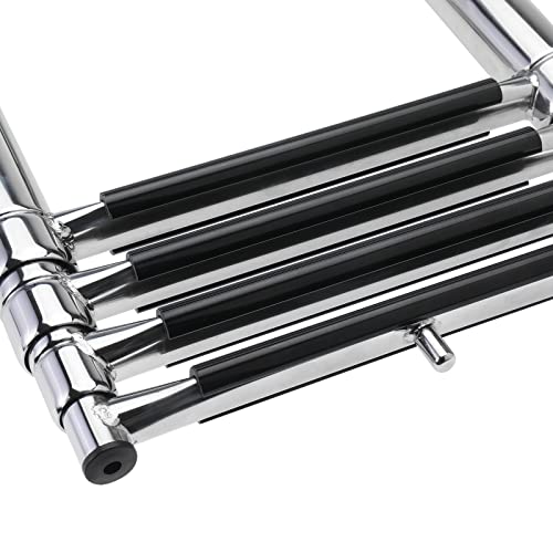 Xmsound 4 Step 316 Stainless Steel Telescoping Ladder, Slide Under Platform Mount Boarding Ladder With Retaining Strap #TOP6