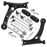 BDFHYK 12pc Front Lower Control Arm with Bushings for Toyota Corolla 2003-2008, OE K640361 K640360 K90309 K80230 EV470 ES80432 ES80431, Driver & Passenger Side Suspension Steering Kit with Boots