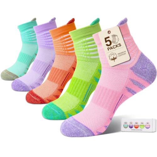 Image of IRAMY Compression Ankle Support Socks Women - Wicking, Cushioned Athletic, Plantar Fasciitis Relief 2 /3 /6 Pairs