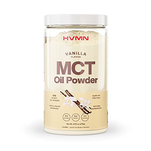 H.V.M.N. MCT Oil Powder - Keto Creamer Powder, for Keto Coffee Creamer, Keto Shake - Pure C8 MCT Oil from Acacia Fiber Powder, MCT Oil Keto Diet Powder - 25 Servings (Vanilla)