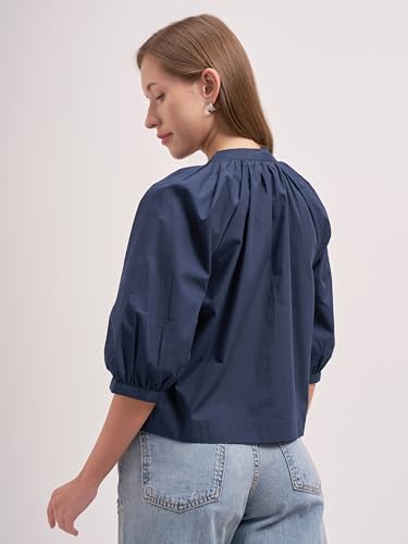 Image of Tokyo Talkies Women Tops for Woman|Women Oversized Fit Crop Top Shirt|Comfortable Premium Korean Button Down | Workwear Top for Office & Casual Outfit