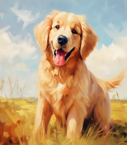 Point de croix estampé Golden Retriever 11 CT facile pour débutant