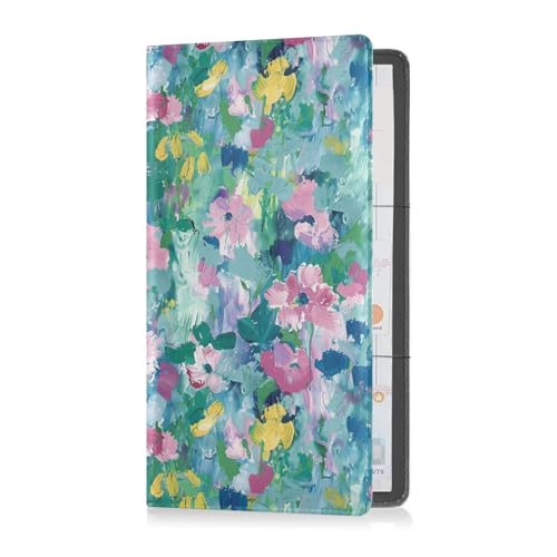 Flowers Fashion Style Leather Car Registration & Insurance Card Holder Document Wallet for ID, Driver's License, Key Contact Information Cards