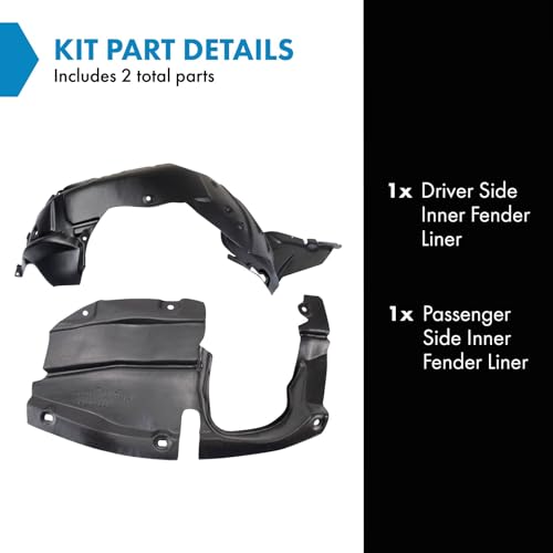 Image of TRQ Inner Fender Liner Set Compatible with 2009-2013 Mazda 6 MA1248152 MA1251112