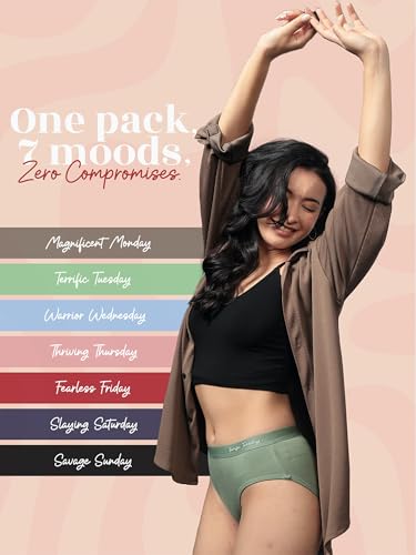 Image of Freecultr Women's Micro Modal Hipster Panties - Soft, Stretchable & Breathable Full Coverage Underwear | Comfortable Everyday Women Innerwear | Pack of 7 | Multicolor