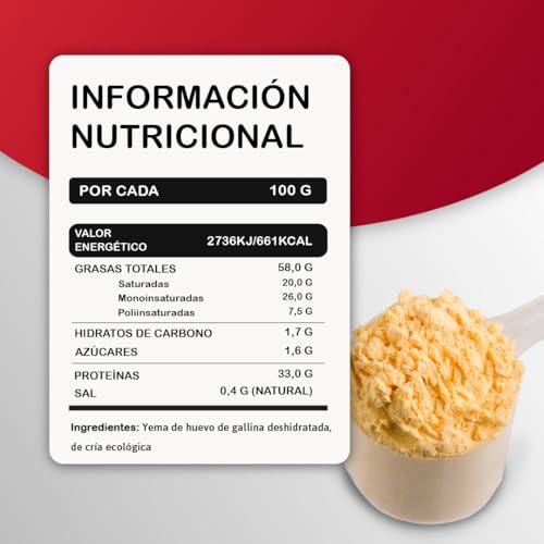 Bio-Eigelbpulver (350 g) | Ökologische Eigelbe aus Freilandhaltung | Pasteurisiert & glutenfrei | Ohne Zusatzstoffe | Laktosefrei | Zip-Beutel Verpackung