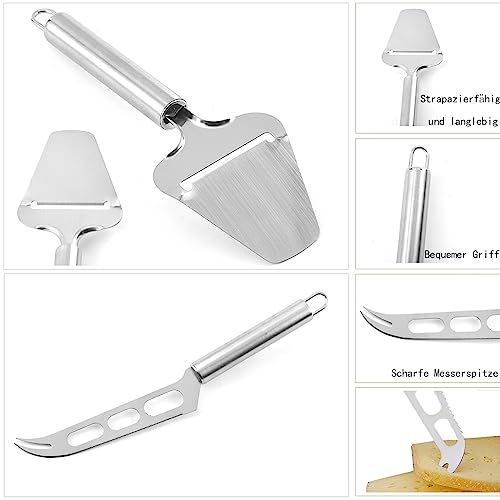 Foto von 2 Stück Käsehobel Set, Käsemesser, Käseschneider, Schäler für Hart und Weichkäse, für Weichkäse, Schokolade, Pizza, Kuchen