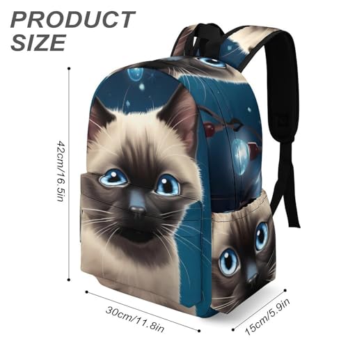 Siamese Cat Backpack Printed Laptop Backpack Carry on Backpack Casual Shoulder Bag for Women Men3