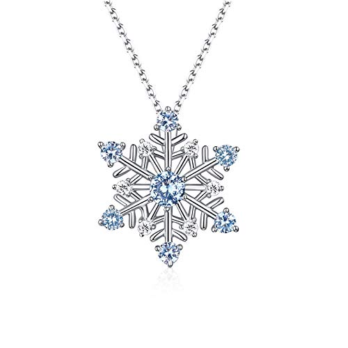 Collier en argent Sterling 925 pendentif flocon de neige pour femme
