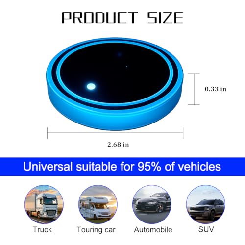 Luces LED para portavasos de auto Mandark 2PCS USB miniatura 2