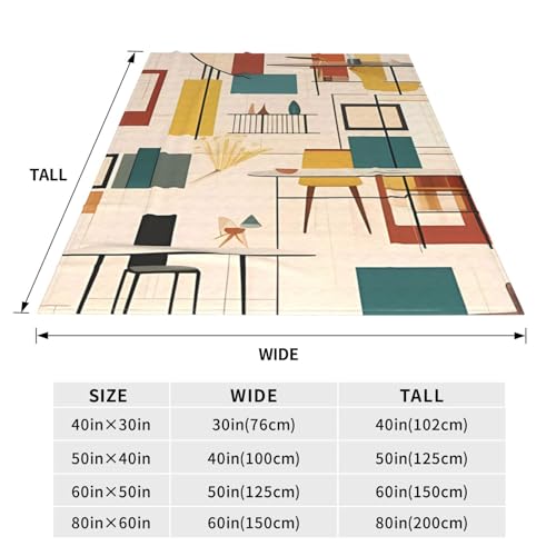 Couverture milieu du siècle imprimée en flanelle douce pour chambre 152x127cm - 6