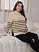 MARI GABRIEL Womens Maternity Sweater Winter Tops Striped Fall Warm Mock Neck Split Pullover Long Sleeve Pregnancy Clothes Medium Brown