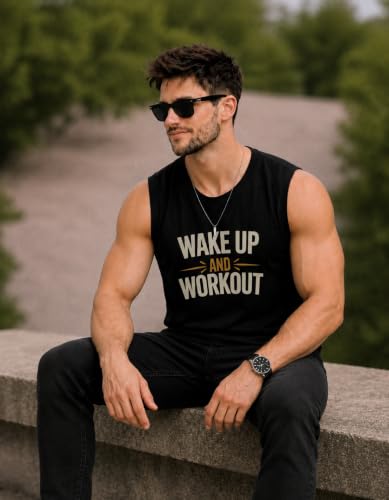 Image of JUGULAR Tank Tops Sleeveless T-Shirt for Men Gym Wear Vest Printed Stylish Round Neck Running for Sports Workout Fitness & Casual or Beach Wear