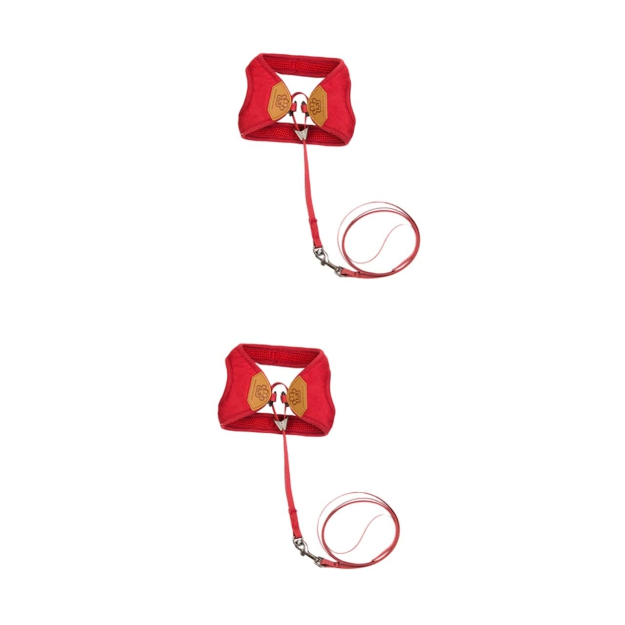 Happyyami 2piezas Arnés para Mascotas Color Burdeos Correa Traction para Gatos y Perros Pequeños Diseño Minimalista y Cómodo