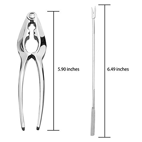 CoZroom Seafood Tools Set Nut Crackers of 10 Pcs Seafood Opener Tool Set, 4 Pcs Lobster Crackers/Crab Crackers and 6 Pcs Stainless Steel Seafood Forks/Picks