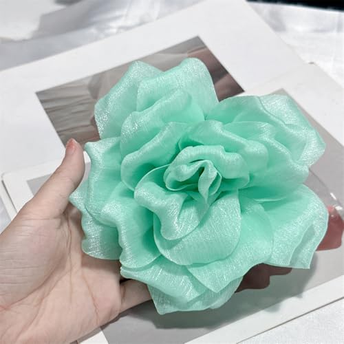 Image of Flash Camellia Flower Brooch Pin for Women Men Elegant Texture Fabric Dahlia Rose Floral Brooches Lapel Pins Dainty Wedding Holiday Party Costume Dress Accessories Jewelry