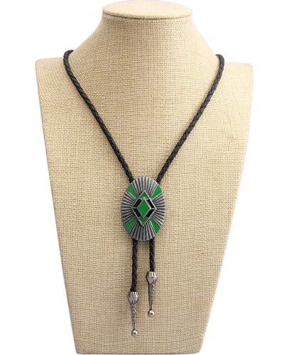 Image of GelConnie Bolo Ties for Men Women Western Cowboy Tie Mens Western Necklace Leather Necktie Gold Bolero Tie Cowboy Necklace
