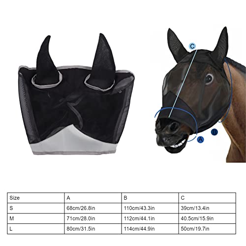 Mosca de cavalo, rosto de cavalo elástico respirável para proteção dos olhos (G)