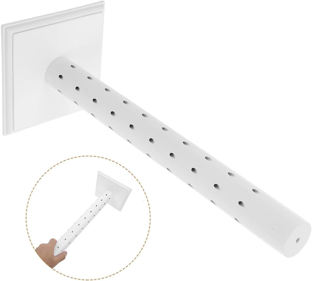 PRETYZOOM Wooden Lollipop Display Stand with 60 Adjustable Holes, White Candy Stick Holder for Party Dessert Table, Cake Pop Rack for Wedding, Birthday, Shower – 2pcs Set