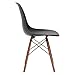 EdgeMod EM-105-WAL-BLK-X4 Eames Style DSW Side Chair with a Walnut Base (Set of 4), Black