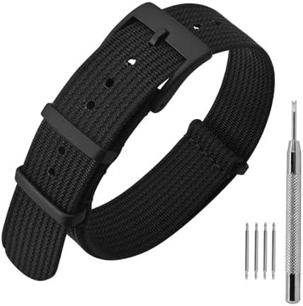ANNEFIT Nylon Watch Strap, 18 mm / 20 mm / 22 mm for Men and Women with Stainless Steel Buckle