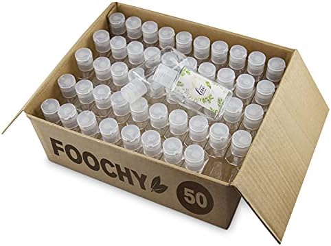 2oz Empty Hand Sanitizer Travel Size Bottles, Refillable Clear Plastic Containers with Flip Cap for Shampoo, Lotion, Cream, Baby Shower, Tolitery (50 Pack)