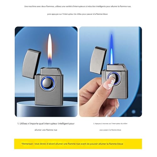 Encendedor de doble llama recargable para camping y velas 5