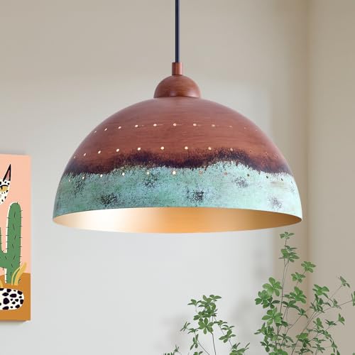 YongMing CL 11.8 Inch Metal Dome Pendant Light Industrial Kitchen Island Pendant Light Farmhouse Hemispherical Hanging Ceiling Light Fixture for Dining Room Bar Restaurant
