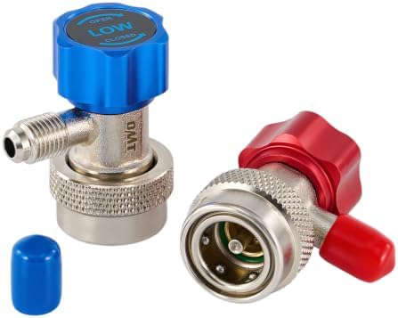 OrionMotorTech Adjustable R134A Adapter Fittings Quick Coupler High Low AC Freon Manifold Gauge Hose Conversion kit, 1/4" SAE HVAC